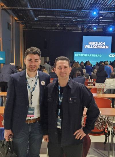 Vorsitzender der Jungen Union Hessen, Leopold Born - EU-Kandidat Ben Herdin Lüttges