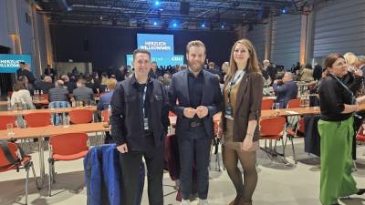 EU-Kandidat Ben Herdin Lüttges, Landtagsabgeordneter Max Schimmel, EU-Kandidatin Catharina Schneider